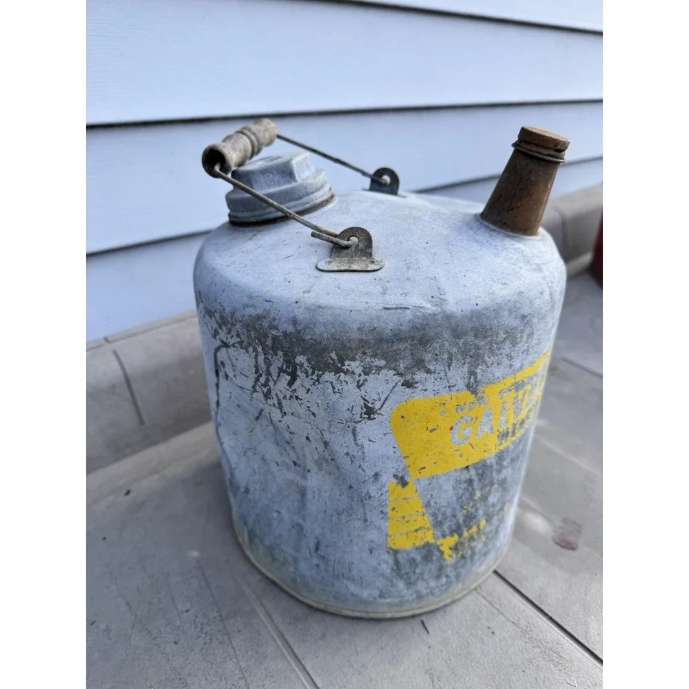 Vintage Galvanized Oil Can-2 gallon Size-Eagle Brand-1940's